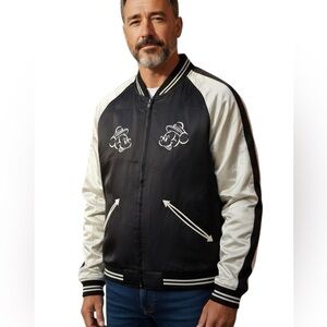 UNIQLO Black and Ivory Mickey Mouse Bomber Jacket